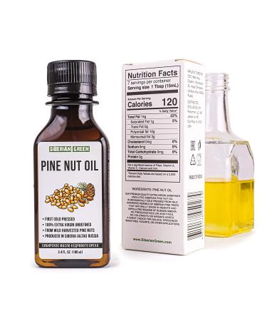 2 Pack Siberian Pine Nut Oil - 100% Natural Extra Virgin Cold Pressed, 2x100ml | Unrefined Raw No-GMO Vegan | Healthy Diet Food Grade (2 Bottles) - Buy Online on GoSupps.com