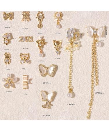 Creative Butterfly Shape Nail Rhinestones Shiny Glitter Rhinestones Charm Nail Art Decor Accessories 4D Trendy Diy Cubic Zirconia Nail Decor For Crafts Nail Art-13 - Buy Online on GoSupps.com