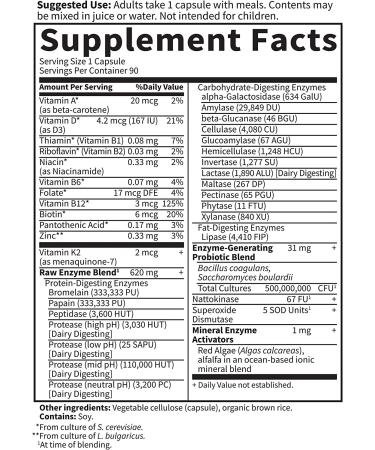 Garden of Life RAW Enzymes Women 50 & Wiser - 90 Vegetarian Capsules for Digestive Health - Buy Online on GoSupps.com