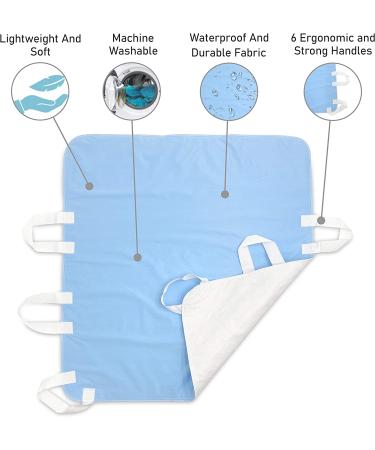 Atcha Ba Washable and Reusable Positioning Bed Pad with Handles  Waterproof Incontinence Underpad (Blue  1-Pack) 34x36 Inch (Pack of 1) - Buy Online on GoSupps.com