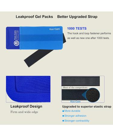 Koo-Care 2 Gel Ice Pack with Strap - Reusable Hot Cold Wrap - 11 x 5.9 - Flexible Cold Compress for Injuries - Pain Relief for Head Shoulder Knee Ankle - Migraine Relief - Buy Online on GoSupps.com