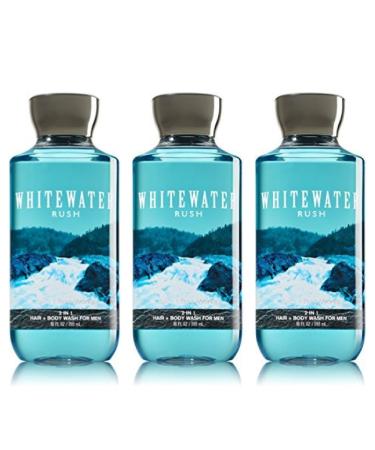Lot of 3 Bath & Body Works Whitewater Rush 2 in 1 Hair & Body Wash for Men (Whitewater Rush)