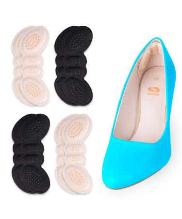 Sulpo 4 pairs of heel pillows - shoe inserts made of sponge - heel protection/heel cushion against blisters - all shoes - for men & women - deposits (mix 4 couples) Mix 4 couples