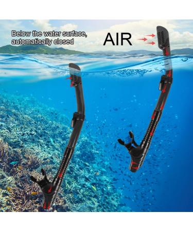 PIYAZI Adult Snorkel Set - Panoramic Wide View Mask, Anti-Fog Glass, Full Dry Top Snorkel - Perfect for Scuba Diving and Swimming - Includes Travel Bag and Ear Plug - Black - Buy Online on GoSupps.com