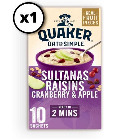 Quaker Indulgent Variety Flavour Sachets | Golden Syrup | Cinnamon | Sultanas Raisins Cranberry & Apple | (30 Sachets Total) - Buy Online on GoSupps.com