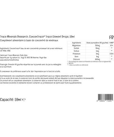 ConcenTrace Trace Mineral Drops 59ml - Lab Tested, Soy Free, Gluten Free, Vegan - Magnesium Rich Mineral Mix - Buy Online on GoSupps.com