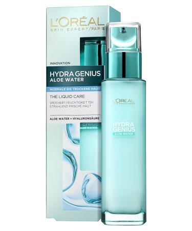 L'Or al Paris Hydra Genius Aloe Water Moisture Fluid for Normal to Dry Skin Hydration & Freshness with Aloe & Hyaluronic Acid (2-Pack 70ml) - Buy Online on GoSupps.com