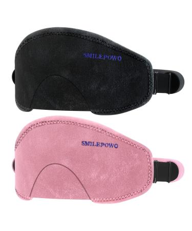 SmilePowo Sleep Eye Mask- 2 Pack Light Blocking Sleep Mask with Adjustable Strap Soft and Breathable Night Eye Mask for Men Women Perfect Blindfold for Sleep/Travel (Black and Pink)