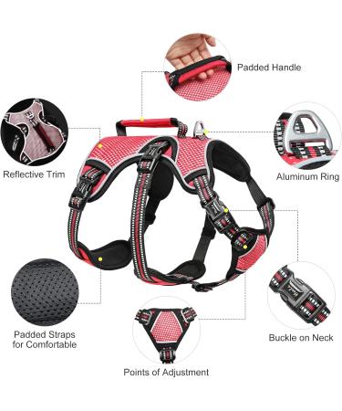 Heele Reflective Dog Crockery & Harness - Durable Comfortable Fit Panic-Resistant Red - Buy Online on GoSupps.com