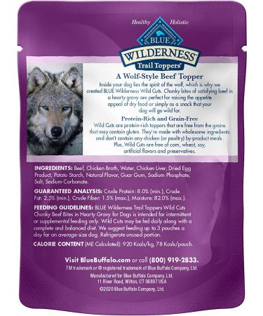 Blue Buffalo Wilderness Trail Toppers Beef Wild Cuts Dog Food Topper 3oz (24 Pack) - Buy Online on GoSupps.com
