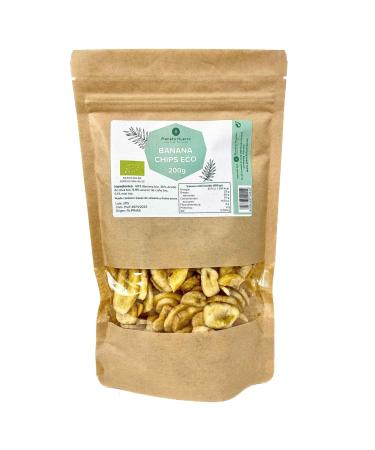 Planeta Huerto Planet Vegetable Garden | Certified Organic Banana Chips 200g | Healthy snacks with natural sugar cane sugar and honey for snacks afternoon tea appetizers or brunches