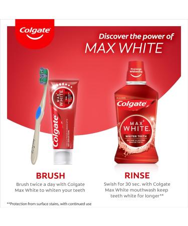 Colgate Max White Expert Mouthwash 4x500ml | Alcohol Free | Clinically Tested Dental Hygiene | Daily Stain Defense for Whiter Teeth - Buy Online on GoSupps.com