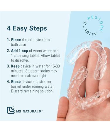 M3 Naturals Retainer Cleaner Tablets and Denture Bath Case - 4 Month Supply - Buy Online on GoSupps.com