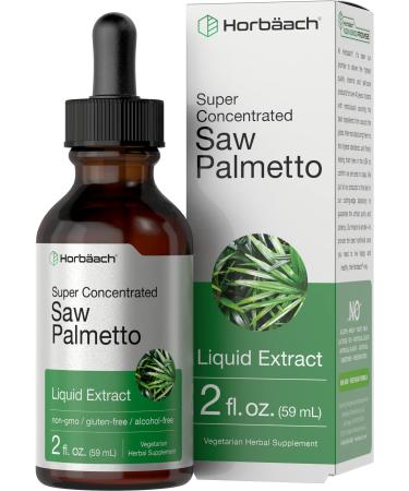 Saw Palmetto Liquid Extract | 2 Oz | Alcohol Free | Vegeterian Non-GMO Gluten Free Herb Supplement | by Horbaach