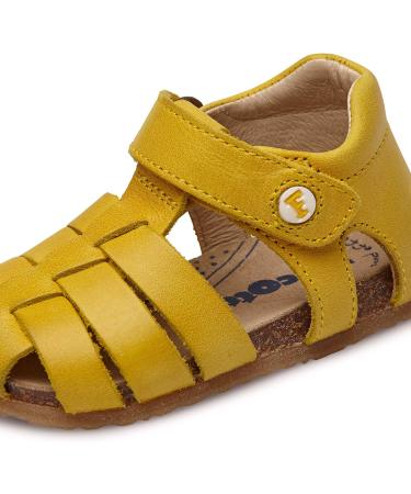 Falcotto Alby Yellow Leather Fisherman Sandals - Size 2 UK Child - Buy Online on GoSupps.com