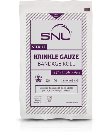 SNL Sterile Krinkle Kerlix Type 4.5 x 4.125 Yds Latex-Free Bandage Roll - Pack of 12 - Buy Online on GoSupps.com