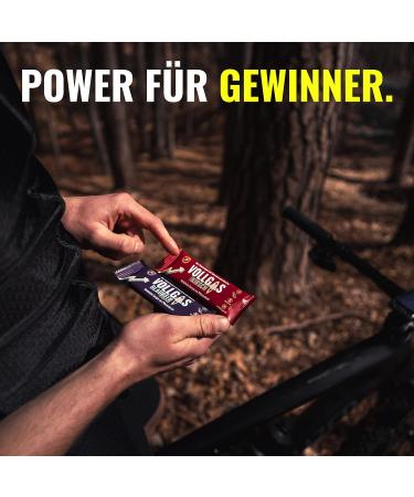 Vollgas Riegel Sauerkirsch - Vegan Organic Energy Bar with 30mg Caffeine | Gluten-Free Sports Bars for Cycling Running Hiking - 20 Pieces - Buy Online on GoSupps.com