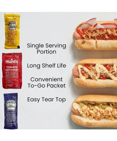 TSHomeGoods Ketchup Mustard Mayo Packets - Perfect for Travel, Everyday Use, Restaurants, and Parties (150 Pack) - Buy Online on GoSupps.com