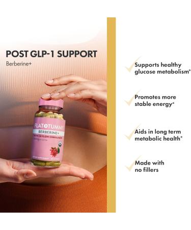 Flat Tummy Berberine Plus Supplement 1200mg Berberine Per Serving Post GLP-1 Berberine Supplement Organic Berberine with Ceylon Cinnamon 4:1 Potency 60 Capsules 60 Count (Pack of 1) - Buy Online on GoSupps.com