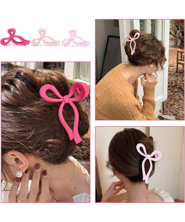 3 Pcs Hair Claw Clips Strong Hold Hair Clips Claw Large Bow Claw Clips for Thick Thin Hair Cute Hair Clips Styling Accessories for Women Girls (B) - Buy Online on GoSupps.com