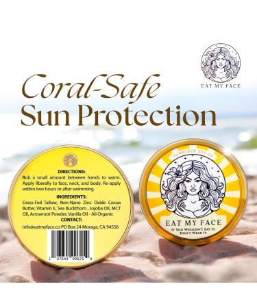 Tallow Sunscreen SPF 30 - Natural Sunblock with Non-Nano Zinc Oxide | Beef Tallow Sun Balm for Face - Made in USA 4fl oz - Buy Online on GoSupps.com