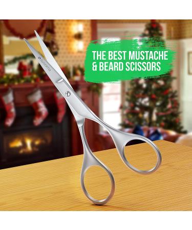 Suvorna 4.5 Mustache & Beard Grooming Scissors for Men - Nose & Facial Hair Trimming Barber Shears - Buy Online on GoSupps.com