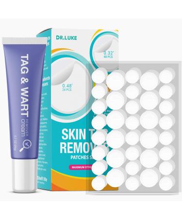 Skin Tag Remover, Skin Tag Remover Patches Set (72 PC) & Cream, Skin Tag Removal Patches Set with Natural Ingredients - Safely & Effectively Remove Your Skin Tag with No Pain