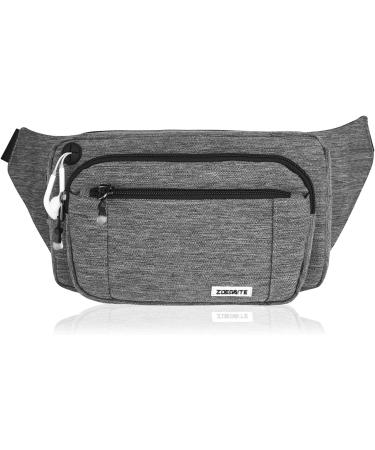 Speedsporting Water-Repellent Belt Pocket Bunkbag - Unisex Hip Bag for Hiking Gray (Model 3) - Durable Zippered Outdoor Gear - Buy Online on GoSupps.com