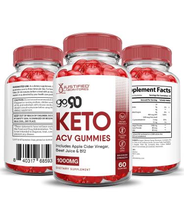 (3 Pack) Go 90 Keto ACV Gummies Advanced Formula 1000MG Go90 Keto Gummies Apple Cider Vinegar Formulated with Pomegranate Beet Juice Powder B12 Vegan Non GMO 180 Gummys - Buy Online on GoSupps.com