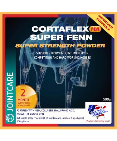 Equine America Cortaflex HA Super Fenn Super Strong Powder | Premium Ready for Use of Horse & Pony Supplement | Supports Optimal Joint Mobility and Recovery | 500g - Buy Online on GoSupps.com