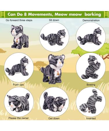 Marsjoy Interactive Robot Cat Plush Toy - Gray Pattern, Electronic Pet for Girls, Kids - 12 inches - Buy Online on GoSupps.com