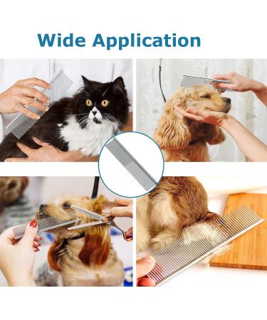 Stainless Steel Pet Comb for Dogs and Cats - Detangling Tool for Short/Long Hair - Suitable for All Sizes - Pet Grooming Essential - Buy Online on GoSupps.com