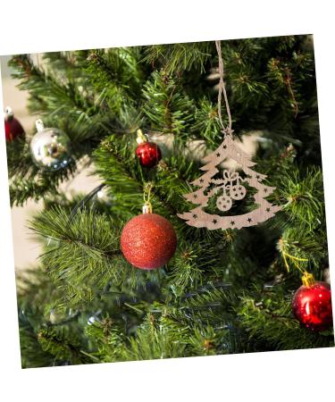 COHEALI 1 set with Embellishments Wood Pendant Ornaments Design Snowflakes Ornament Painting Cutouts Ropes Beige 8.00X7.80X0.20CM - Buy Online on GoSupps.com
