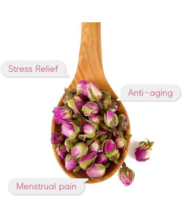 Farmer Queen Dried Rose Buds 4 Ounce for Fragrant Herb Tea Rich In Vitamin A C for Rose Water Baking Cooking Decoration - Buy Online on GoSupps.com
