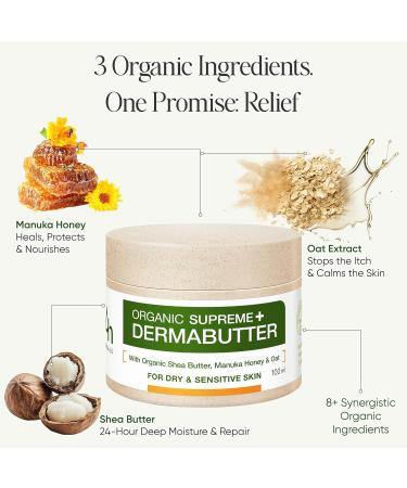 H4H Naturals Organic Manuka Oat Repair Butter Intensive Care Balm with Propolis Calendula & Hemp Oil For dry sensitive skin 100 ml - Buy Online on GoSupps.com