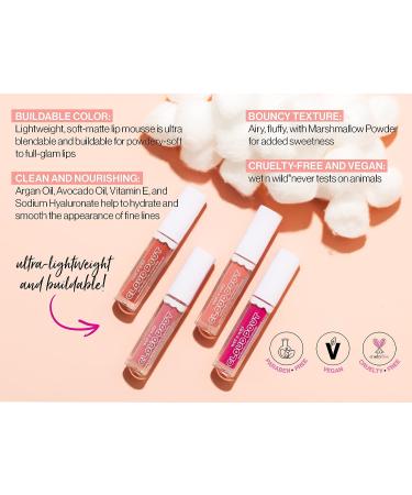 wet n wild Liquid Lipstick Cloud Pout Marshmallow Pink Cotton Candy Skies | Matte Lip Cream Mousse with Argan Oil & Vitamin E | 0.1 Fl Oz - Buy Online on GoSupps.com