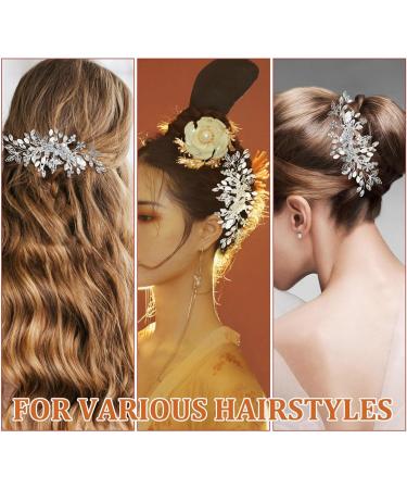 Healvian Rhinestone Tuck Comb Rhinestone Hair Side Combs Wedding Hair Comb Hair Accessories for Women Wedding Pearl Bridal Hair Accessories Wedding Accessories for Brides Rhinestones - Buy Online on GoSupps.com