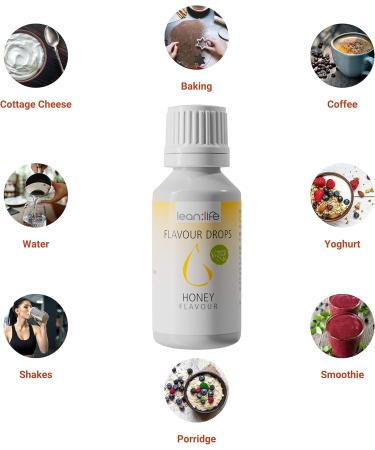 Lean Life Flavor Drops - Vegan Sugar-Free Gluten-Free Honey Aroma - Calorie-Free - Made in Germany - 30ml (Pack of 2) - Buy Online on GoSupps.com
