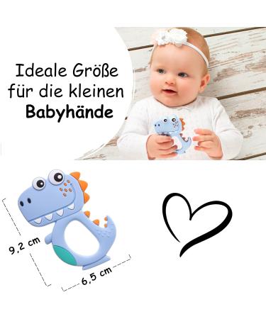 Akuku Dinosaur Baby Bite Ring - BPA Free Silicone Teething Toy for Girls | Cooling Grief Ring & Biting Aid - Buy Online on GoSupps.com