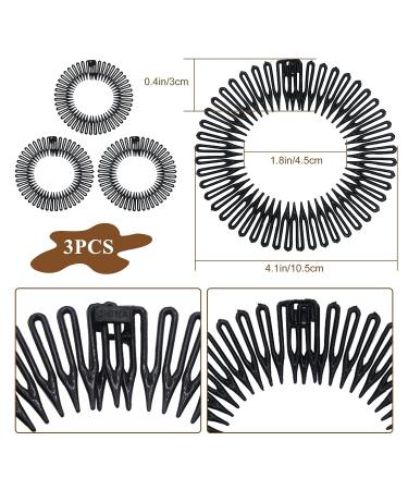 Soft 'N Style Flexible Headbands for Women - 3pc Black Stretch Headband Set - Buy Online on GoSupps.com