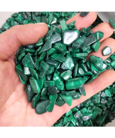 Crystal Natural Malachite Gravel Bulk Tumbled Stones Crystal Reiki Natural Stones and Minerals JZIGTDEM (Size : 500g)