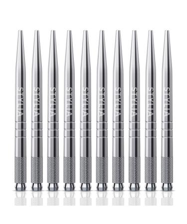 20 Piece Microblading Pens Kit, Disposable Aluminum Handles For Permanent Makeup Eyebrow, Professional Microblade Supplies Pen Tool For Fuller Lush Brows with Lock-Pin and Ergonomic Grip 20 Count (Pack of 1) Silver