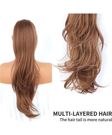 PORSMEER Auburn Brown Synthetic Drawstring Ponytail Extension - 26 Inch Natural Straight Wavy Hairpiece for Women and Girls - Buy Online on GoSupps.com
