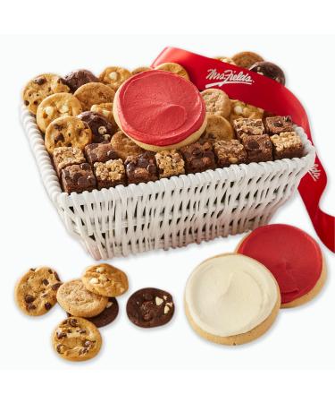 Mrs. Fields Cookies Sweet Sampler Basket - Includes Nibblers Bite-Sized Cookies, Brownie Bars and Frosted Cookies