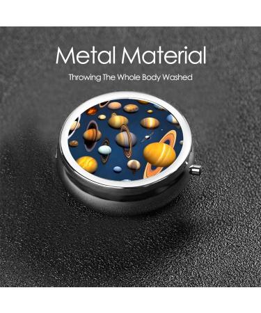 Solar System Planets Pill Box - 3 Compartment Travel Organizer | Portable Round Pill Holder for Travel - Buy Online on GoSupps.com