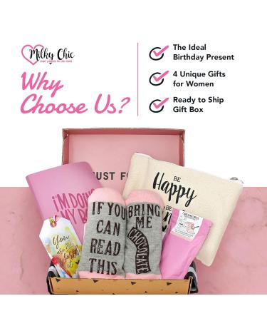 Special Birthday & Mother's Day Gift Box Set for Her | Fancy Notebook Travel Cosmetic Bag Funny Socks Bath Salt - Perfect for Friends - Buy Online on GoSupps.com