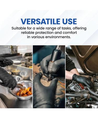 Ronco Sentron6 XL Black Disposable Nitrile Gloves Heavy Duty Powder-Free Industrial Grade 6 MIL Thickness Textured Case of 10 Packs (1000 Gloves) - Buy Online on GoSupps.com