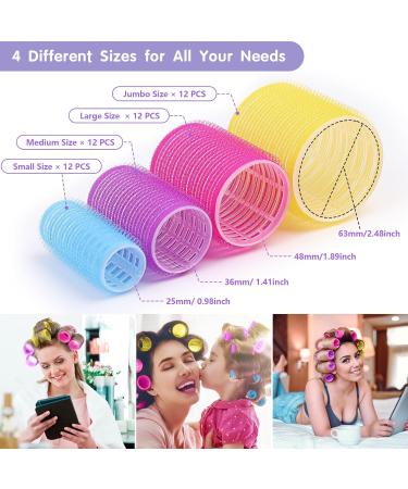 Qinzave 46-Piece Curling Winder Set Large Hair Rollers & Clips for All Hair Types 63mm 36mm 25mm Curlers for Long Medium Short Thin & Thick Hair - Buy Online on GoSupps.com