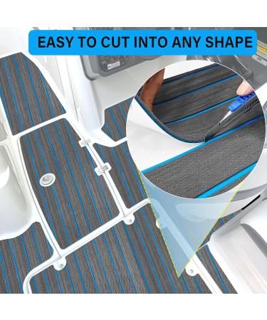 HZCHIONE Boat Flooring 94x45/35/16"  EVA Foam Boat Decking Faux Teak Marine Carpet Boat Flooring Non-Slip Self-Adhesive Foam Boat Floor Mat Rolls Sheet for Motorboat RV Yacht Kayak Sea Deck Helm Pad 94.5x35.4" A-Dark Grey with Blue Seam - Buy Online on GoSupps.com