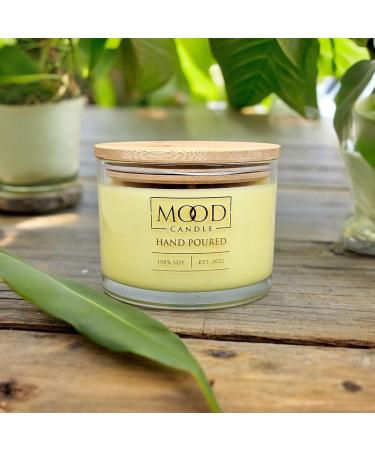 Soy Wax Candle 3-Wick 16 oz Long Burn Time Gardenia Scent - Mood Candle Yellow